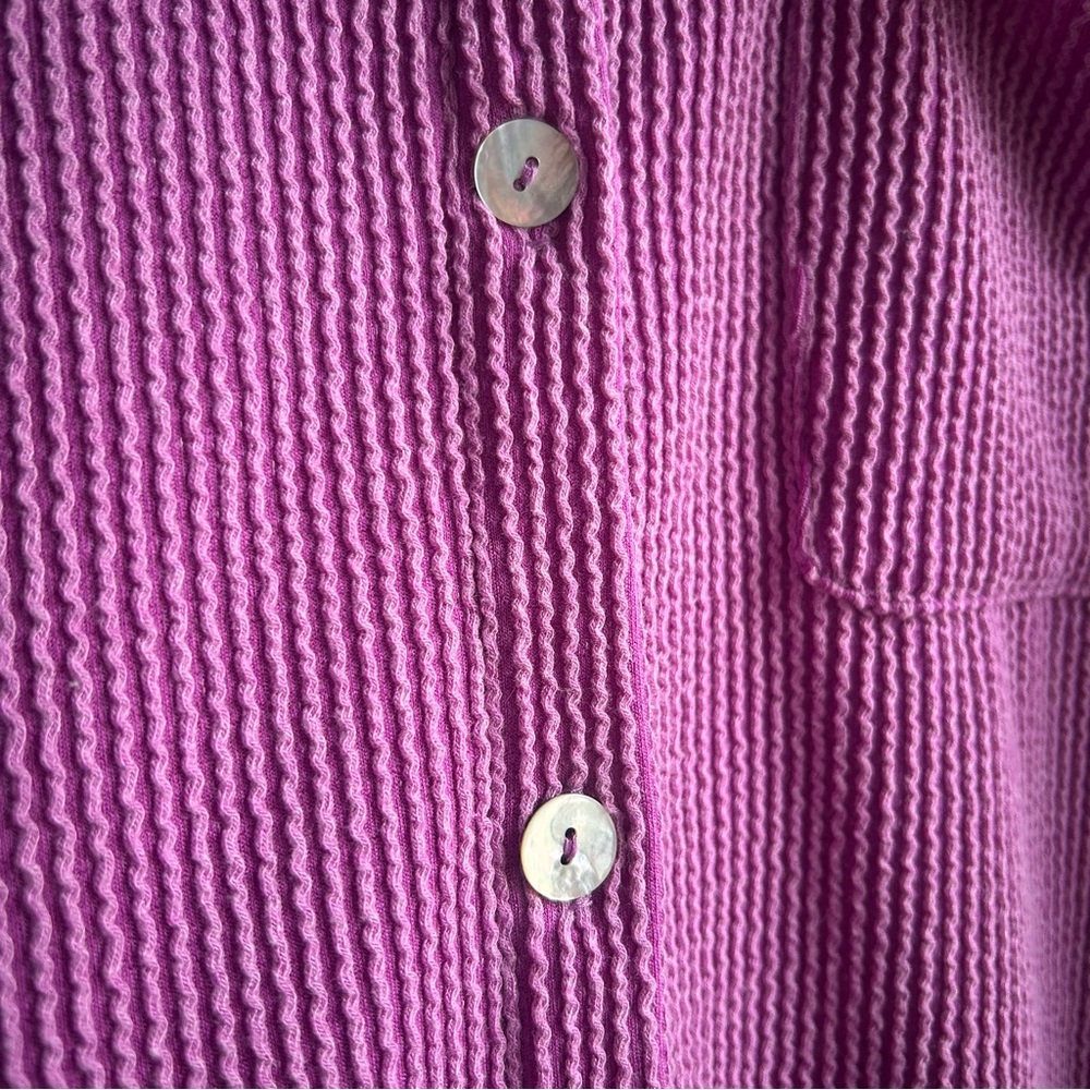 Ribbed Collared Lightweight Shacket Button Up Bri… - image 8